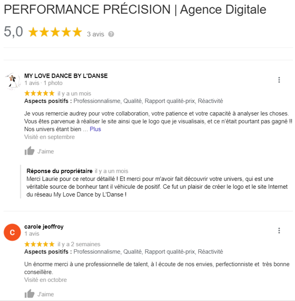 Performance Précision - Audrey REDONDO - Avis clients